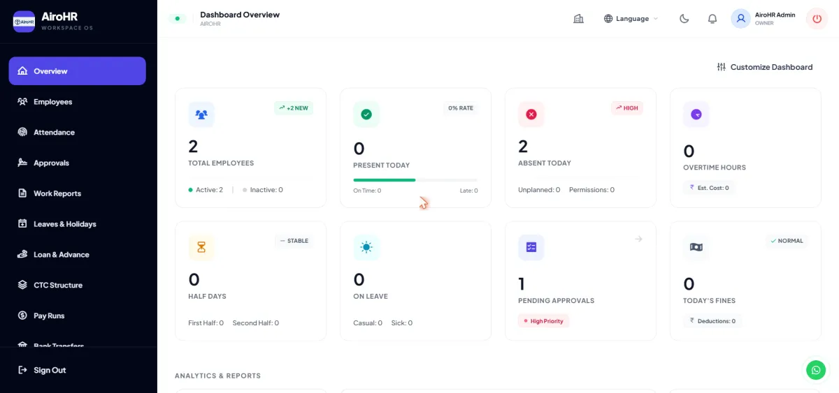 Admin Dashboard